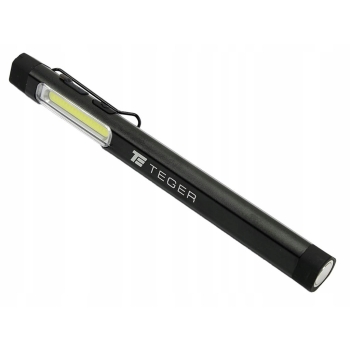 Latarka LED COB pen aluminiowa 400lm akumulator 750mAh ładowana USB TEGER, T-LED-0090