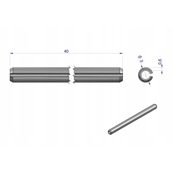 Kołek sprężysty 3x40 10 sztuk TEGER