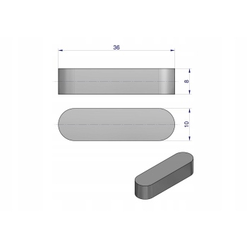 Wpust pryzmatyczny klin 10x8x36 10 sztuk TEGER