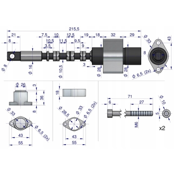 Suwak sekcja pływająca z tylnym kołpakiem do rozdzielaczy 40L VOIMA