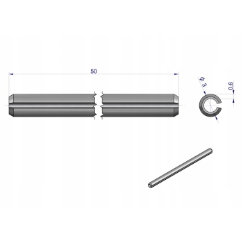 Kołek sprężysty 3x50 10 sztuk TEGER
