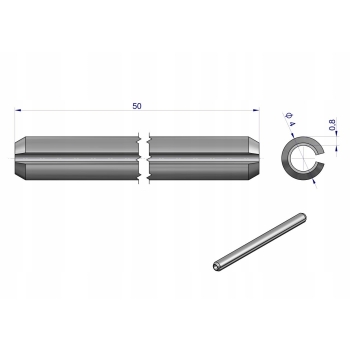 Kołek sprężysty 4x50 10 sztuk TEGER