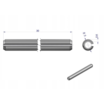 Kołek sprężysty 3x30 10 sztuk TEGER