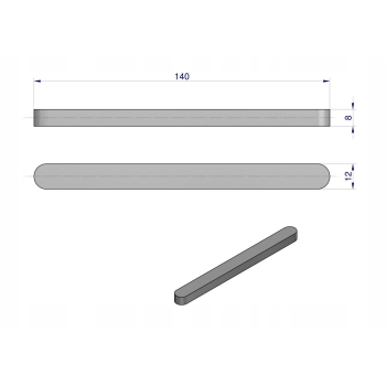 Wpust pryzmatyczny klin 12x8x140 10 sztuk TEGER
