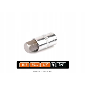 Klucz nasadowy imbus 1/2calcal z bitem HEX 55 mm H17 TEGER, T-W-KNH109