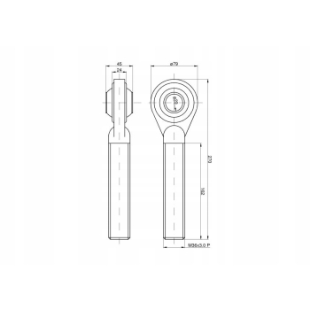 Główka wieszaka M36x3 prawy sworzeń-fi28 C-385 89450090