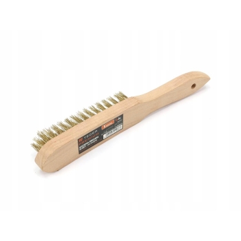 Szczotka druciana do rdzy PREMIUM drut mosiężny 5 rzędowa TEGER