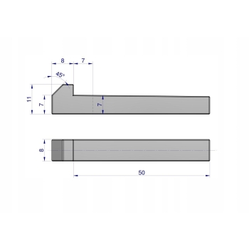 Klin z noskiem 8x7x50 5 sztuk TEGER