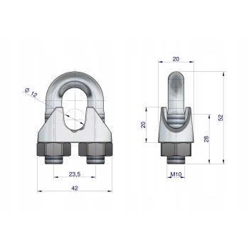 Zacisk cybant do linki stalowej 12mm 10sztuk TEGER