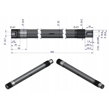Wałek pierwszy WOM Z-21 URSUS 3512 2812 MF3 MF4 ORYGINAŁ URSUS 1868533M1