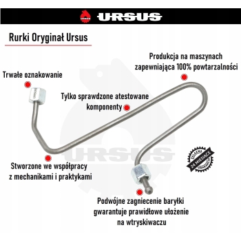 Przewód wtrysku I cylindra URSUS C-330 ORYGINAŁ URSUS 42152080U