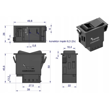 Włącznik przechylny Farmer Fendt 45560020 EXPOM KWIDZYN