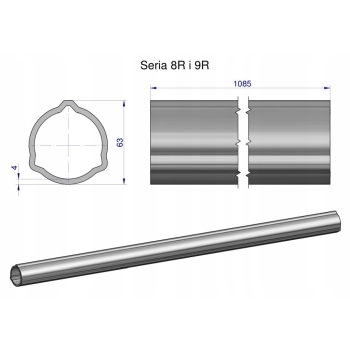 Rura zewnętrzna wałka Seria 8R i 9R do wału WOM 1210 63x4mm 1085mm WARYŃSKI, WR23821090