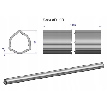 Rura wewnętrzna wałka Seria 8R i 9R do wału WOM 1210 54x5mm 1055mm WARYŃSKI, WR23831055