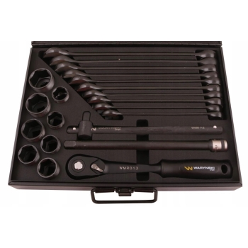 Zestaw nasadek w metalowej skrzynce 1/2 z grzechotką i kluczami 49 WARYŃSKI