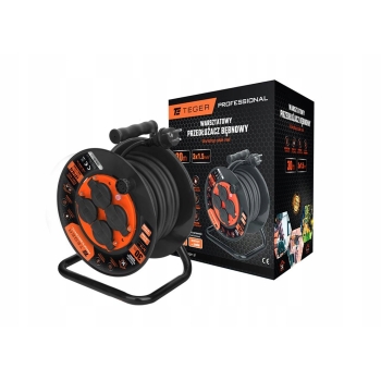 Przedłużacz bębnowy warsztatowy PROFESSIONAL 3X1.5mm 30m IP44 H05RR-F TEGER, T-NB-PBPR-02