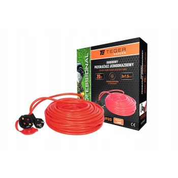 Przedłużacz ogrodowy PROFESSIONAL 3X1.5mm H05VV-F CE 20m TEGER, T-O-POPR-02