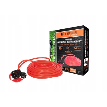 Przedłużacz ogrodowy PROFESSIONAL 3X1.5mm H05VV-F CE 10M TEGER, T-O-POPR-01