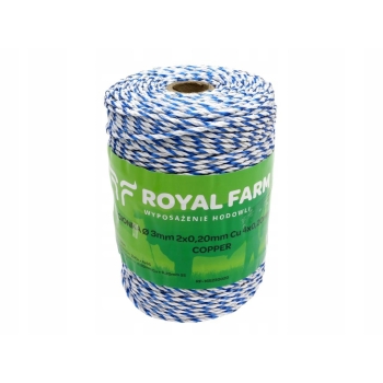 Plecionka do elektryzatora 3mm 2x0.20mm Cu 4x0.20mm SS 200m ROYAL FARM, RF-165230020