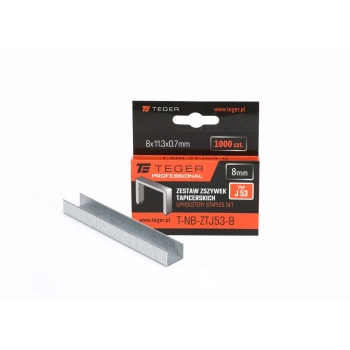 Zszywki tapicerskie takera PROFESSIONAL J/53 8/11,3/0,7mm 1000 szt TEGER, T-NB-ZTJ53-8