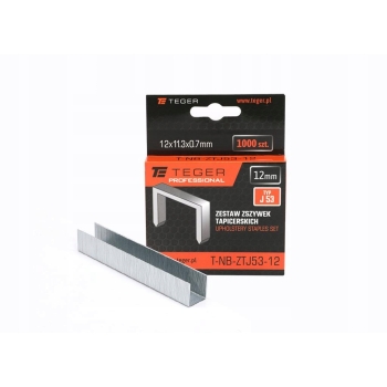 Zszywki tapicerskie takera PROFESSIONAL J/53 12/11,3/0,7mm 1000szt TEGER, T-NB-ZTJ53-12