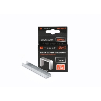 Zszywki tapicerskie takera HEAVY DUTY typ G/140 6/10,6/1,2mm 1000szt TEGER, T-NB-ZTG140-6