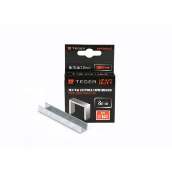 Zszywki tapicerskie takera HEAVY DUTY typ G/140 8/10,6/1,2mm 1000szt TEGER, T-NB-ZTG140-8