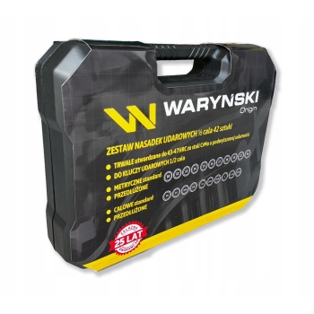 Zestaw nasadek udarowych 1/2 metrycznych i calowych stal CrMo 42el WARYŃSKI, WMU284