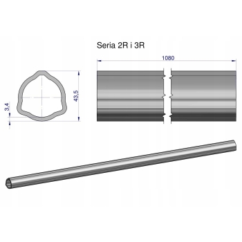 Rura zewnętrzna Seria 2R i 3R do wału WOM 1210 43.5x3.4 mm 1085 mm WARYŃSKI, WR23221090
