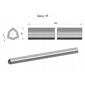 Rura wewnętrzna Seria 1R do wału WOM 560 29x4 mm 440 mm WARYŃSKI, WR2311440