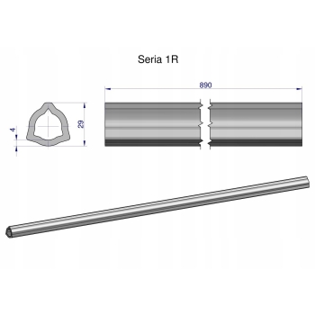 Rura wewnętrzna Seria 1R do wału WOM 1010 29x4 mm 890 mm WARYŃSKI, WR2311890