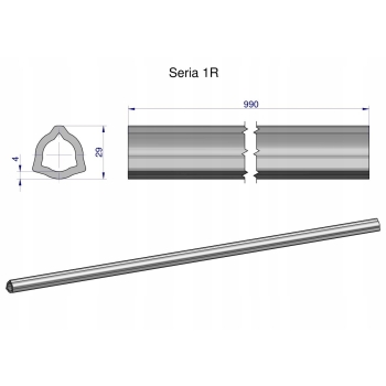 Rura wewnętrzna Seria 1R do wału WOM 1110 29x4 mm 990 mm WARYŃSKI, WR2311990
