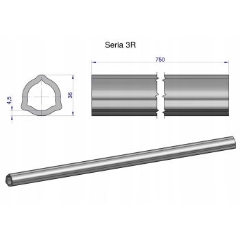 Rura wewnętrzna Seria 3R do wału WOM 910 p 36x4.5 mm 755 mm WARYŃSKI, WR2323735