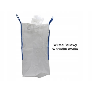 Worek BIG BAG 1000kg wkład foliowy 95x95x165 4 uchwyty Lej zasypowy TEGER, T-BB1TWF95X165-1L/Z