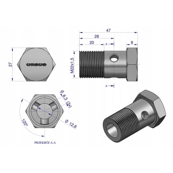 Złączka 84420005 podnośnika hydraulicznego C-385 ORYGINAŁ URSUS 972474