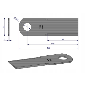 Nóż obrotowy rozdrabniacz słomy sieczkarnia Bizon DYMINY/ŻUKOWO 22 WARYŃSKI