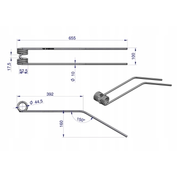Palec sprężysty FI 10 ZKT 350-420 OC SM InterTech WARYŃSKI, W-32012120