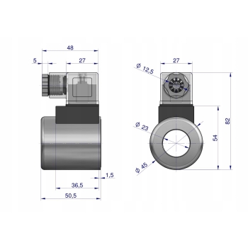 Cewka dzielnika elektrozaworu V-DVS-50L-3/8 V-DVS-50L-1/2 12V DC VOIMA, V-CEW-12VDC