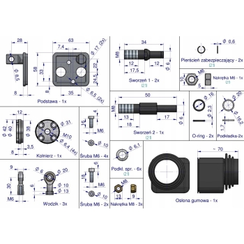 Joystick przyłączeniowy do rozdzielacza hydraulicznego 40L VOIMA
