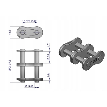 Zamek łańcucha 10B-2 (R2 5/8) WARYŃSKI