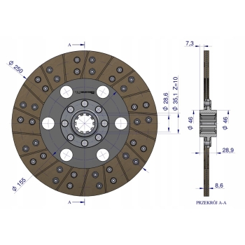 Tarcza sprzęgła John Deere AH12305 WARYŃSKI