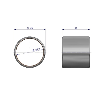 Tuleja sworznia zwrotnicy 183086M1 bimetaliczna URSUS 3512 2812 MF3