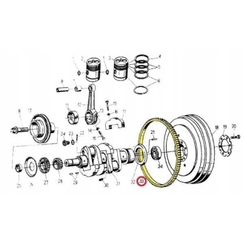 Wieniec koła zamachowego 126 zębów URSUS C-330 50001841