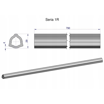 Rura wewnętrzna Seria 1R do wału WOM 29x4 mm 790 mm WARYŃSKI, WR2311790