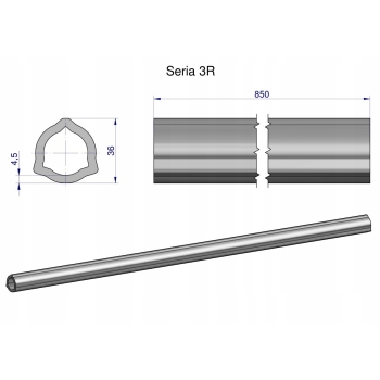 Rura wewnętrzna Seria 3R do wału 1010 przegubowo-teleskopowego 36x4.5 mm 85, WR2323855