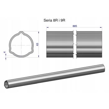 Rura zewnętrzna Seria 8R i 9R do wału 1010 przegubowo-teleskopowego 63x4 mm, WR2382885