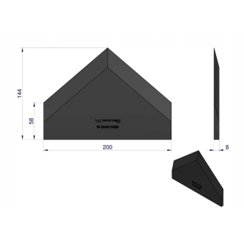 Nóż wycinaka kiszonek 143x200x8 mm 304610089 WARYŃSKI