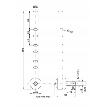 Przegub kulowy długi URSUS C-385 z nakrętką 80220029/N