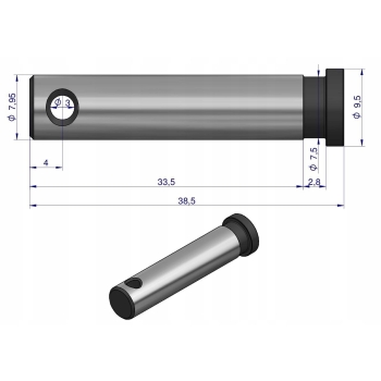 Sworzeń łącznika sprzęgła MF3 MF4 URSUS 3512 2812 ORYGINAŁ URSUS 887893M1U