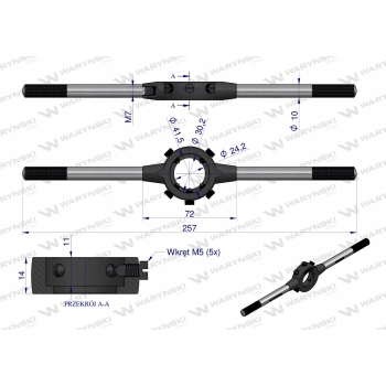 Oprawka 30x11 do narzynek ręcznych M10-M11 WARYŃSKI